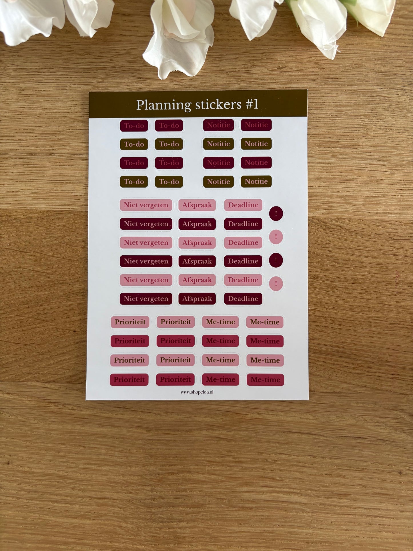 Stickervel Planning Stickers #1 Groen