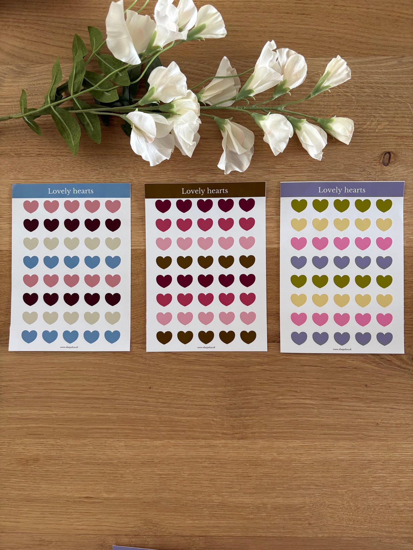 Stickervel Lovely Hearts Groen