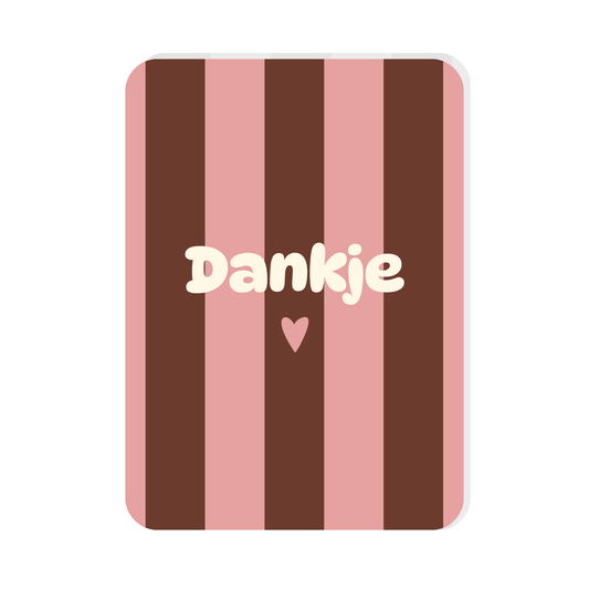 Ansichtkaart Dankje gestreept