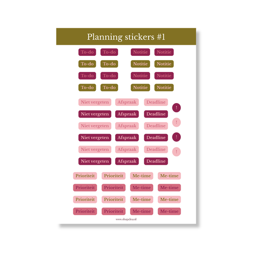Stickervel Planning Stickers #1 Groen