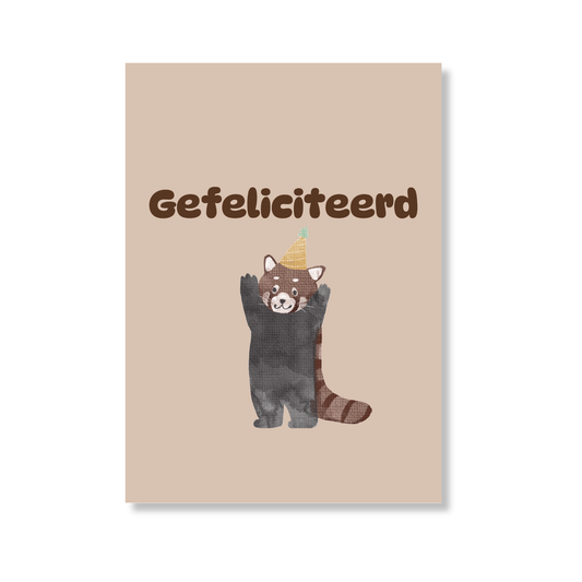 Wenskaart Gefeliciteerd Rode Panda