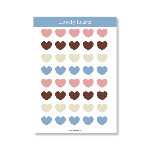 Oepsie Lovely hearts Blauw stickervel