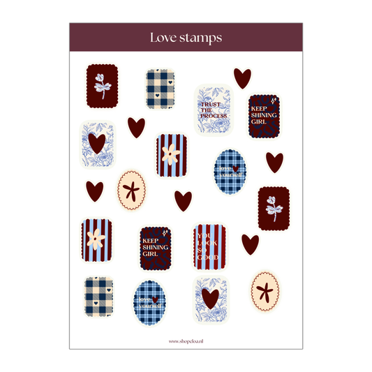 Stickervel Love Stamps