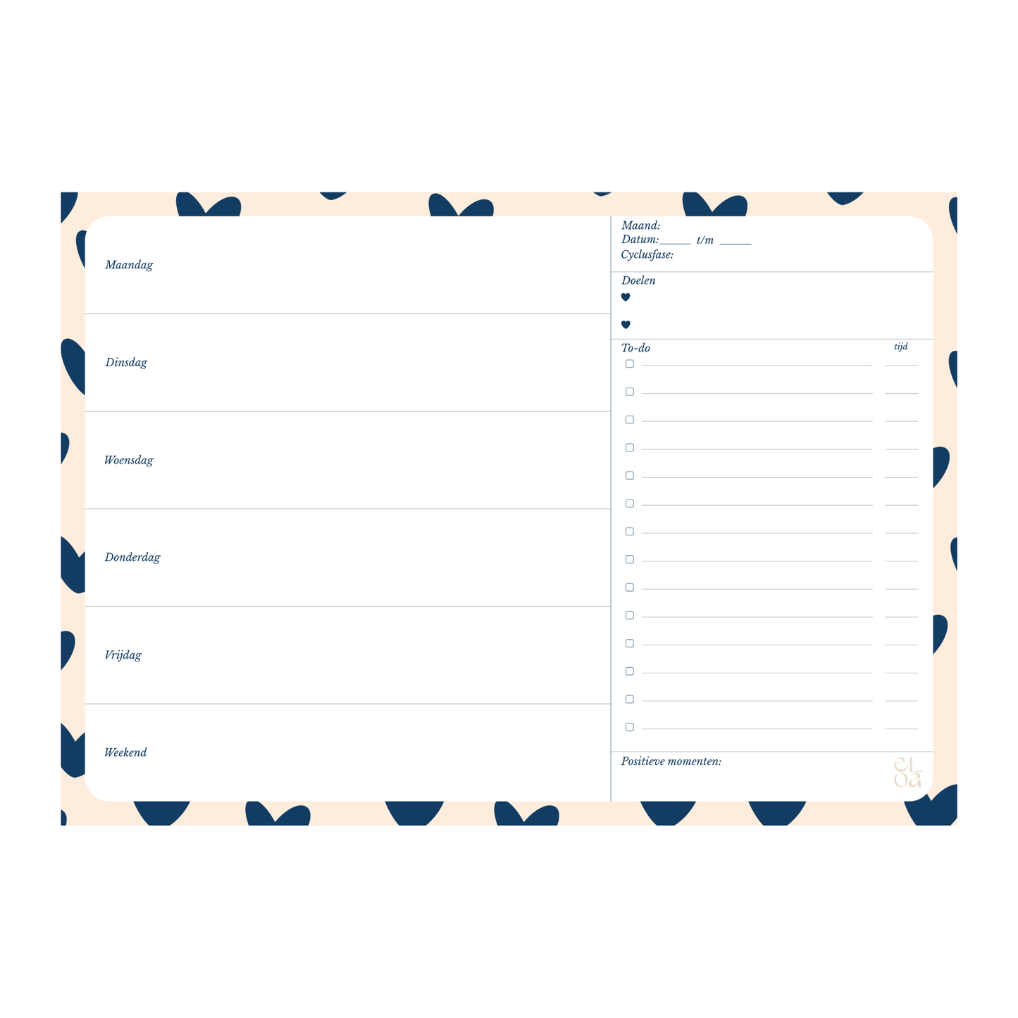 Bureau Weekplanner A4