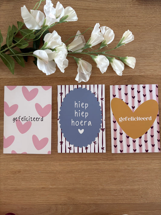 Verjaardagskaartenbundel Gefeliciteerd & Hiep Hiep Hoera