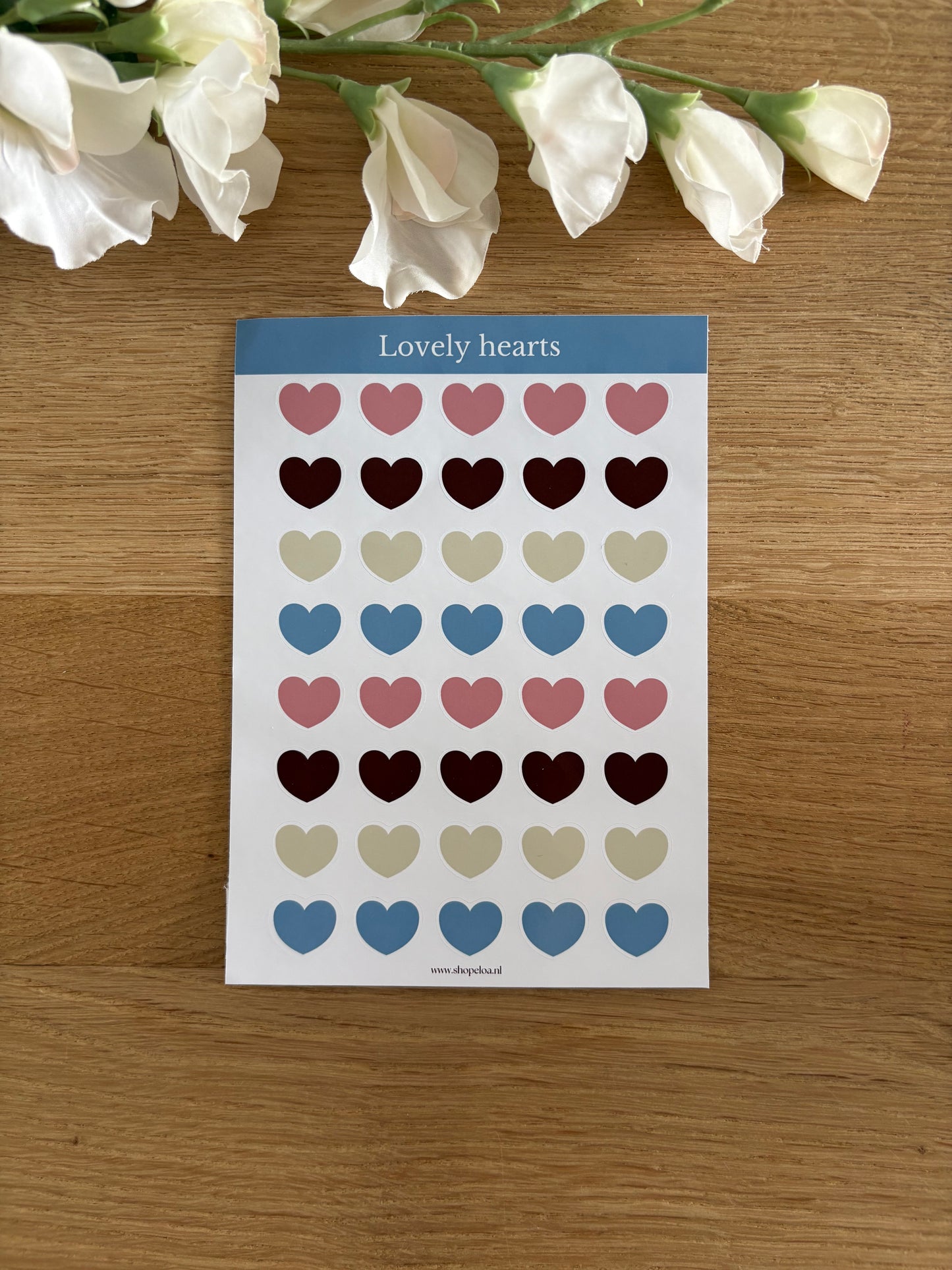Stickervel Lovely Hearts Blauw