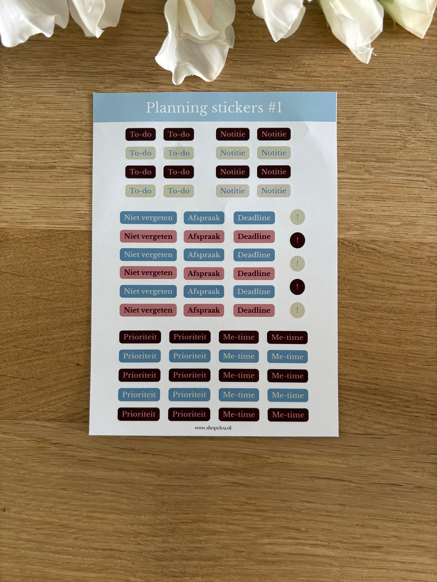 Stickervel Planning Stickers #1 Blauw